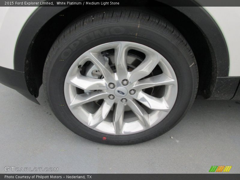 White Platinum / Medium Light Stone 2015 Ford Explorer Limited