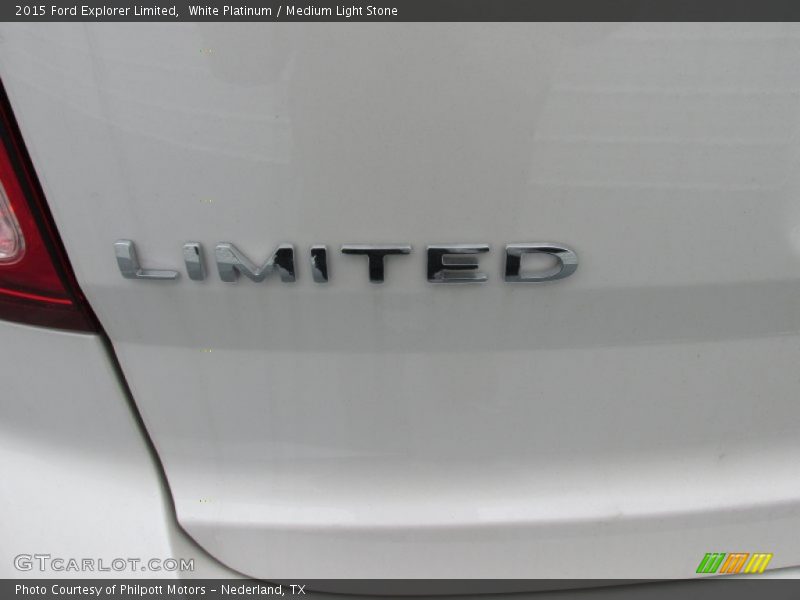 White Platinum / Medium Light Stone 2015 Ford Explorer Limited