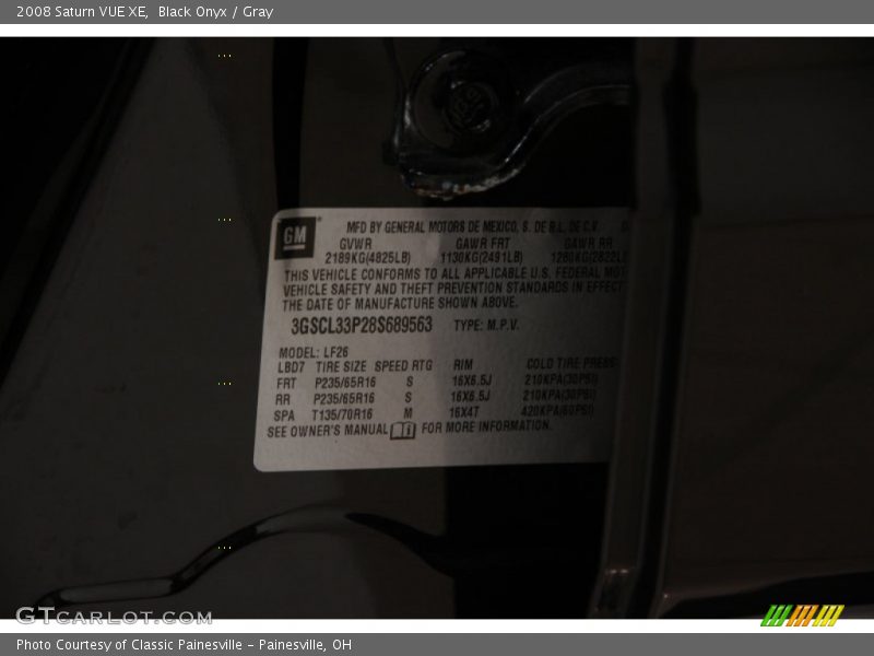 Black Onyx / Gray 2008 Saturn VUE XE