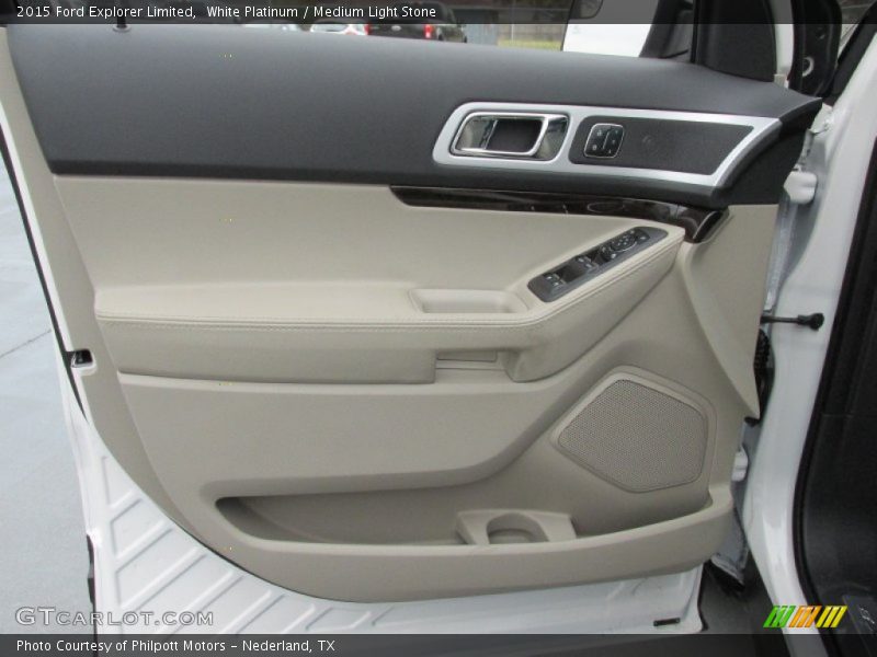 White Platinum / Medium Light Stone 2015 Ford Explorer Limited