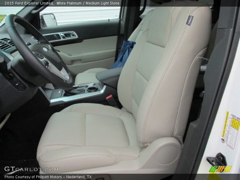 White Platinum / Medium Light Stone 2015 Ford Explorer Limited