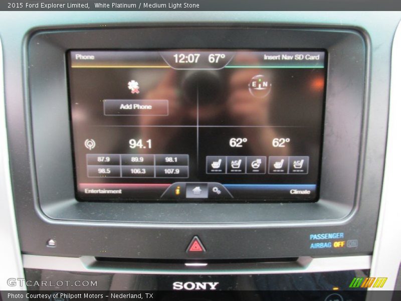 White Platinum / Medium Light Stone 2015 Ford Explorer Limited