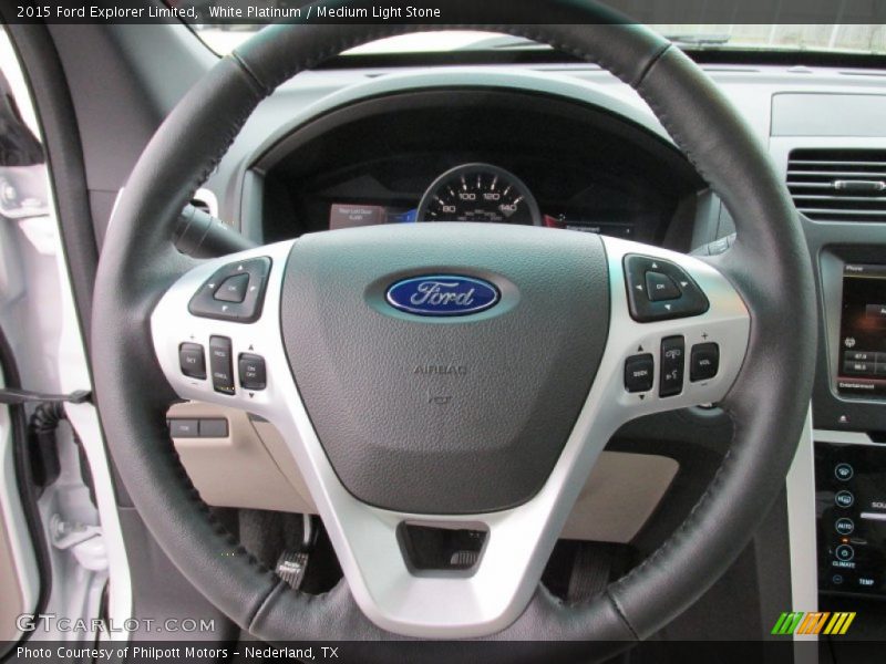 White Platinum / Medium Light Stone 2015 Ford Explorer Limited