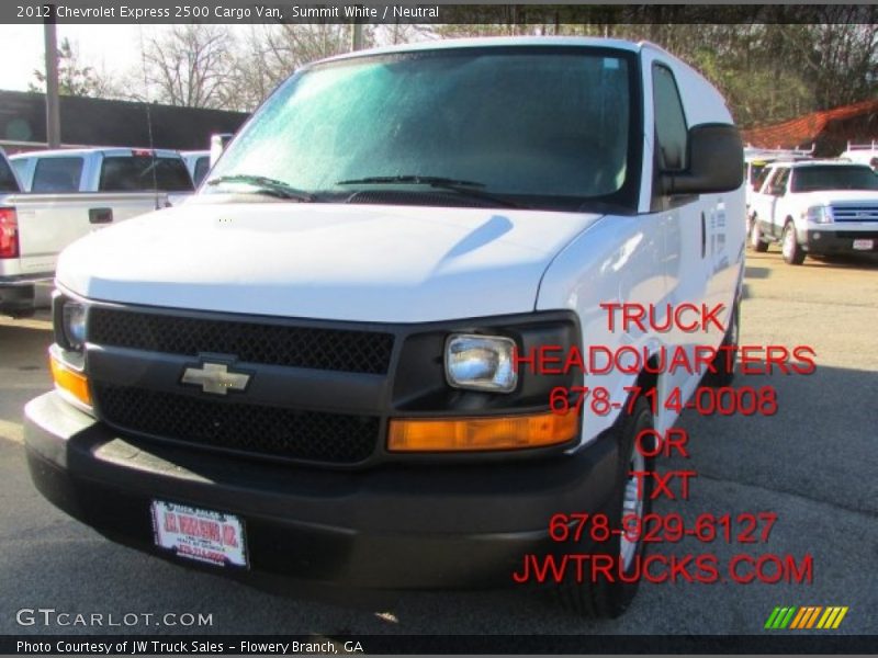 Summit White / Neutral 2012 Chevrolet Express 2500 Cargo Van