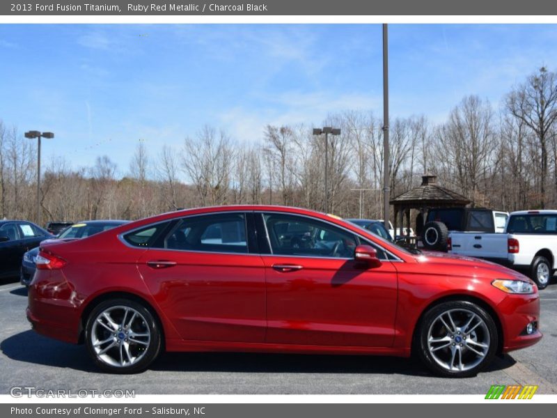 Ruby Red Metallic / Charcoal Black 2013 Ford Fusion Titanium