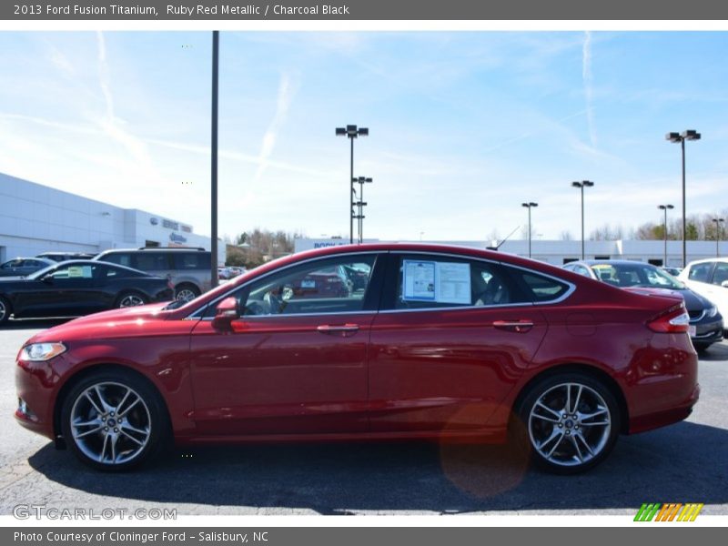 Ruby Red Metallic / Charcoal Black 2013 Ford Fusion Titanium