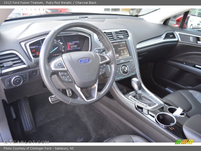 Ruby Red Metallic / Charcoal Black 2013 Ford Fusion Titanium