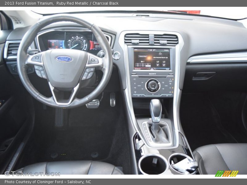 Ruby Red Metallic / Charcoal Black 2013 Ford Fusion Titanium