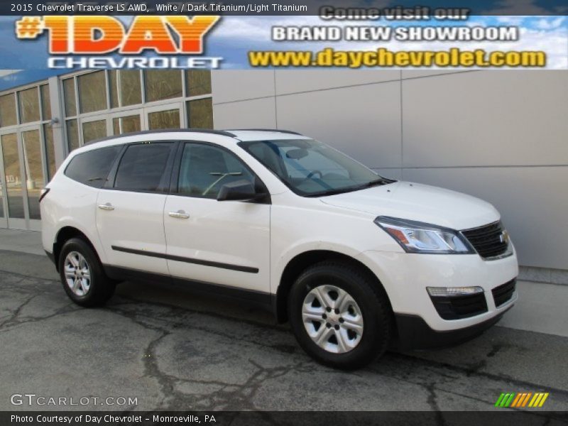 White / Dark Titanium/Light Titanium 2015 Chevrolet Traverse LS AWD