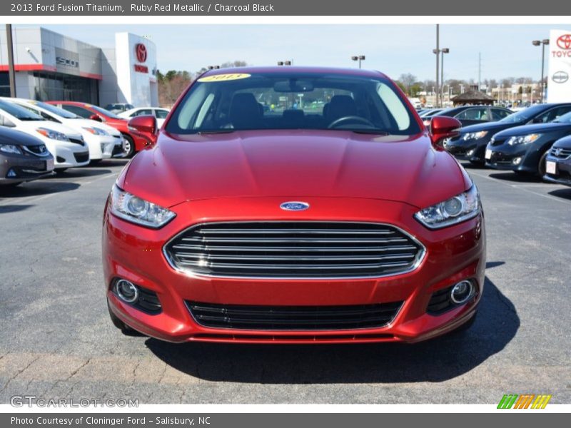 Ruby Red Metallic / Charcoal Black 2013 Ford Fusion Titanium