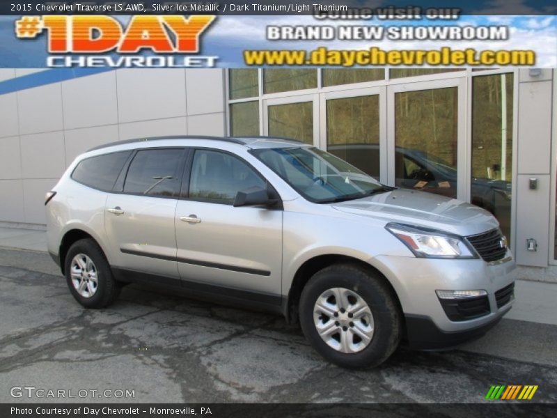 Silver Ice Metallic / Dark Titanium/Light Titanium 2015 Chevrolet Traverse LS AWD