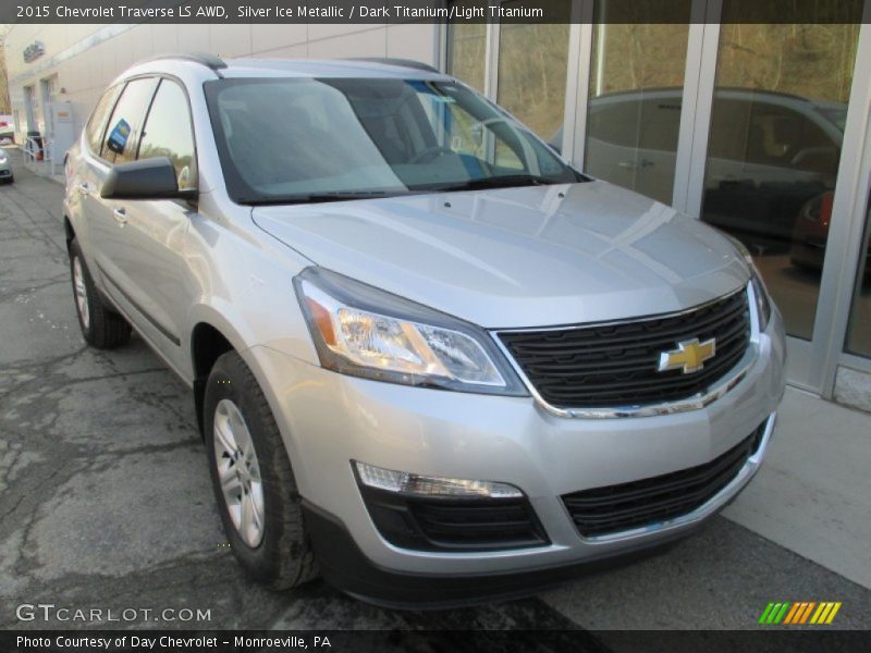 Silver Ice Metallic / Dark Titanium/Light Titanium 2015 Chevrolet Traverse LS AWD