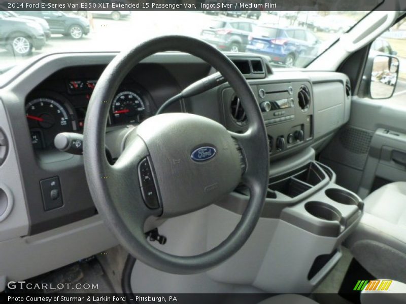 Ingot Silver / Medium Flint 2014 Ford E-Series Van E350 XLT Extended 15 Passenger Van