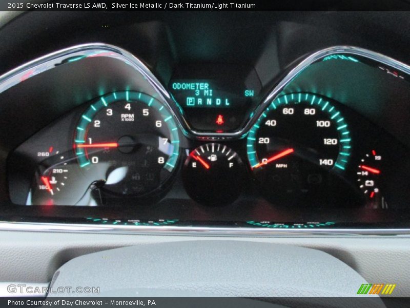 Silver Ice Metallic / Dark Titanium/Light Titanium 2015 Chevrolet Traverse LS AWD