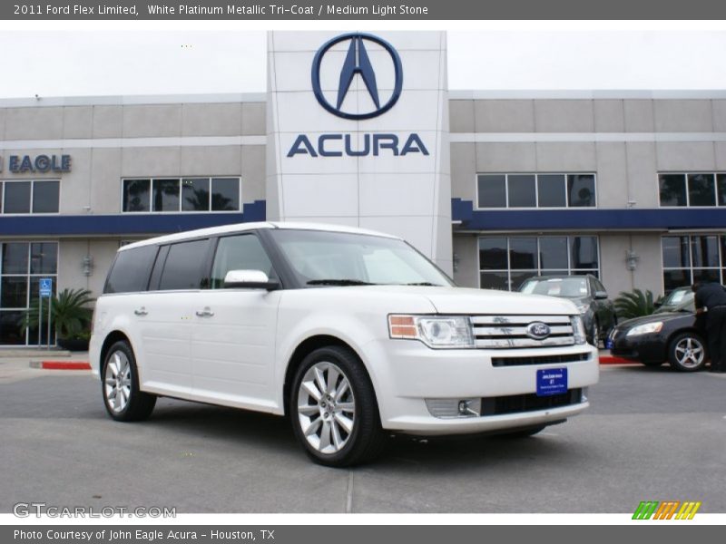 White Platinum Metallic Tri-Coat / Medium Light Stone 2011 Ford Flex Limited