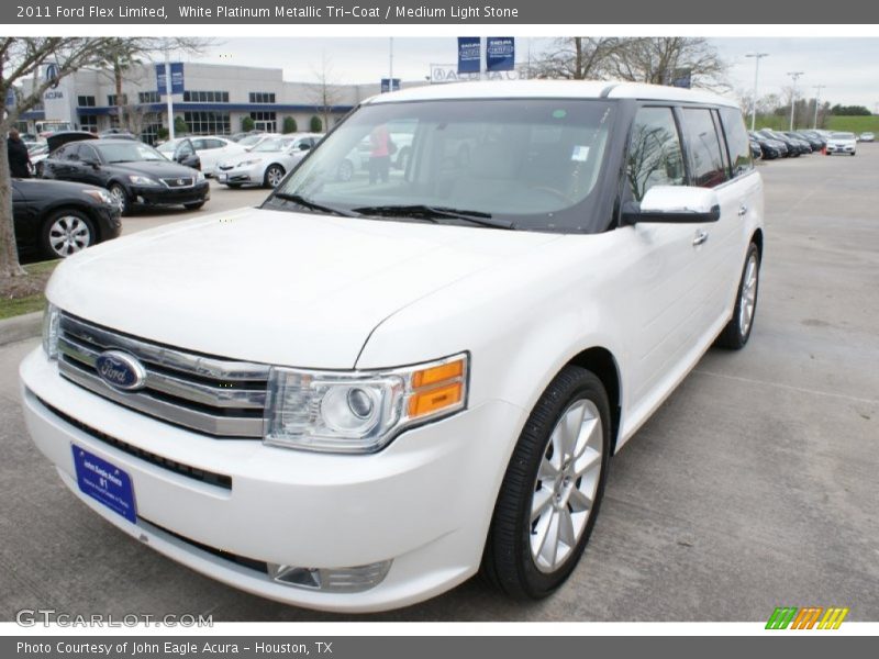 White Platinum Metallic Tri-Coat / Medium Light Stone 2011 Ford Flex Limited