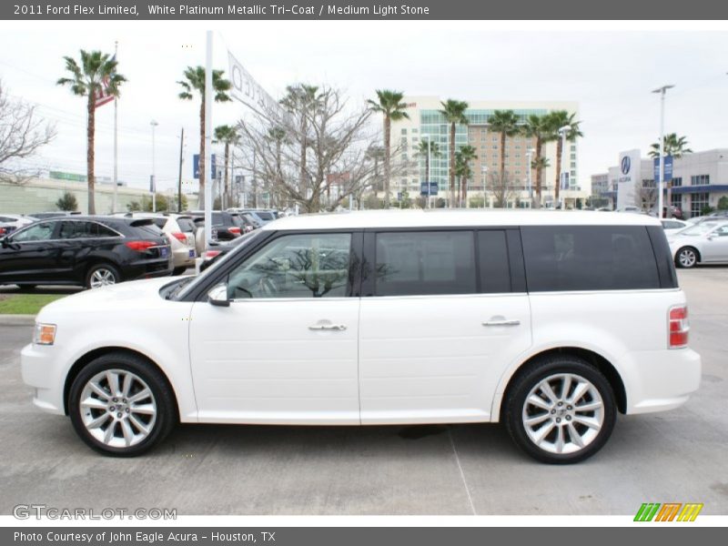 White Platinum Metallic Tri-Coat / Medium Light Stone 2011 Ford Flex Limited