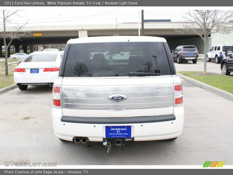 White Platinum Metallic Tri-Coat / Medium Light Stone 2011 Ford Flex Limited