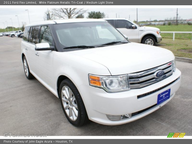 White Platinum Metallic Tri-Coat / Medium Light Stone 2011 Ford Flex Limited