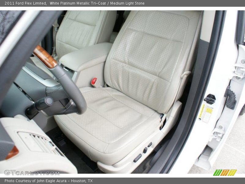 White Platinum Metallic Tri-Coat / Medium Light Stone 2011 Ford Flex Limited