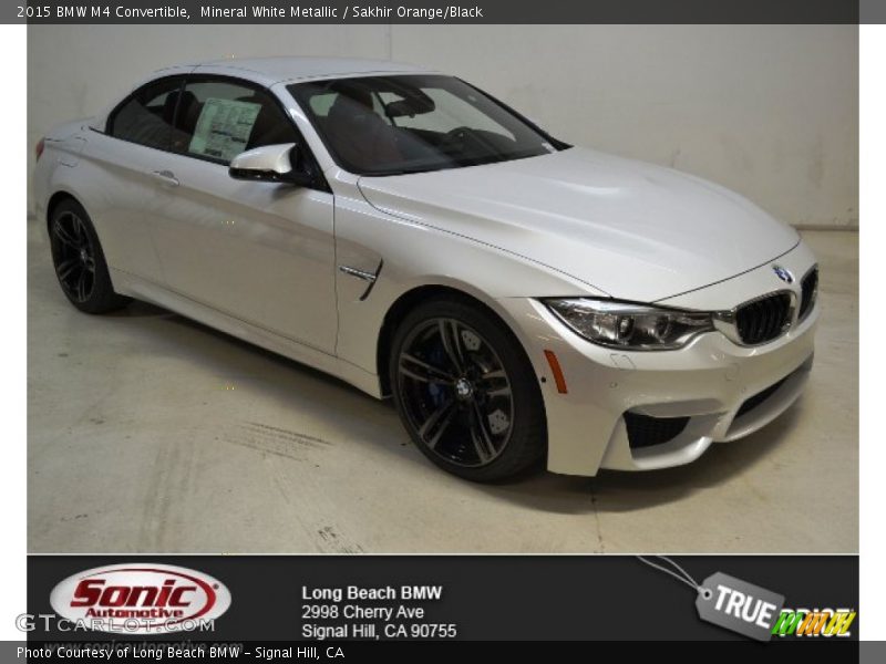 Mineral White Metallic / Sakhir Orange/Black 2015 BMW M4 Convertible