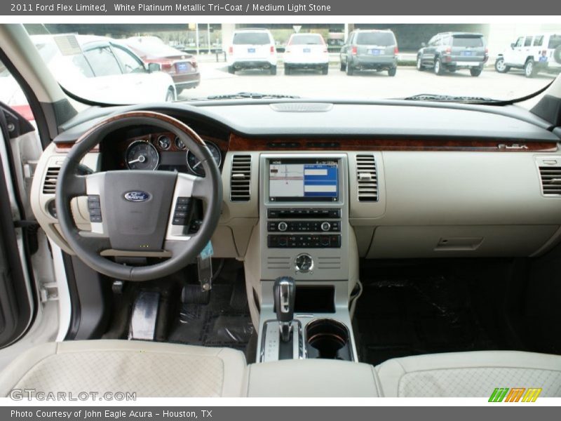 White Platinum Metallic Tri-Coat / Medium Light Stone 2011 Ford Flex Limited