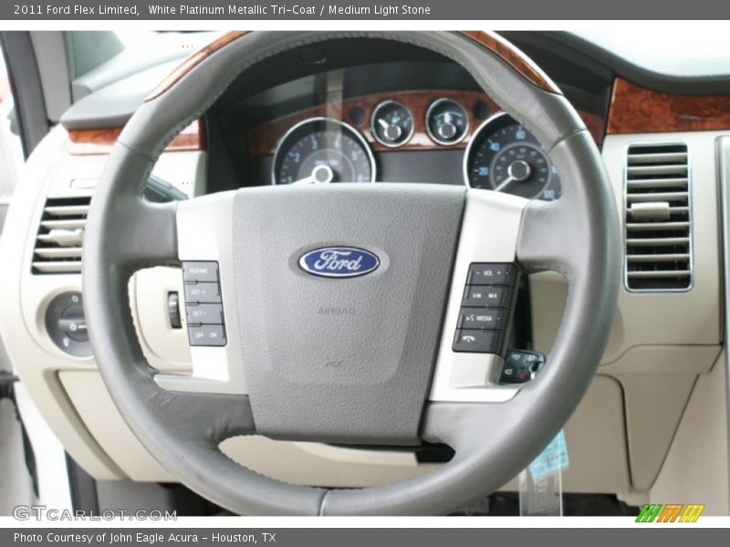 White Platinum Metallic Tri-Coat / Medium Light Stone 2011 Ford Flex Limited