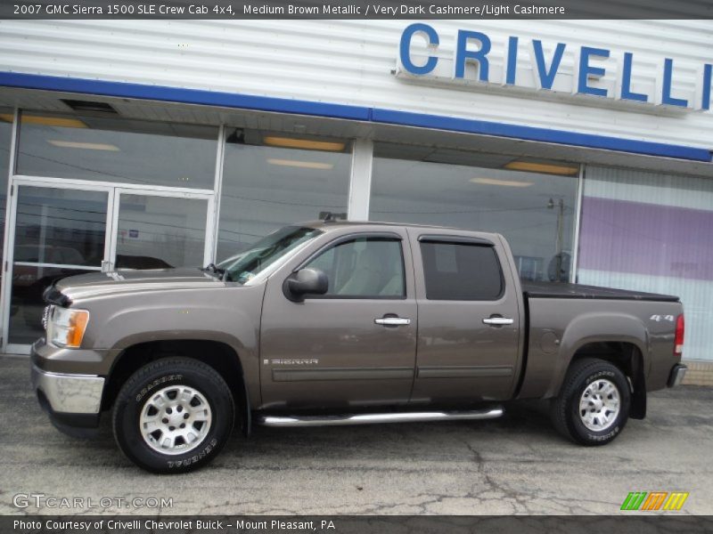 Medium Brown Metallic / Very Dark Cashmere/Light Cashmere 2007 GMC Sierra 1500 SLE Crew Cab 4x4
