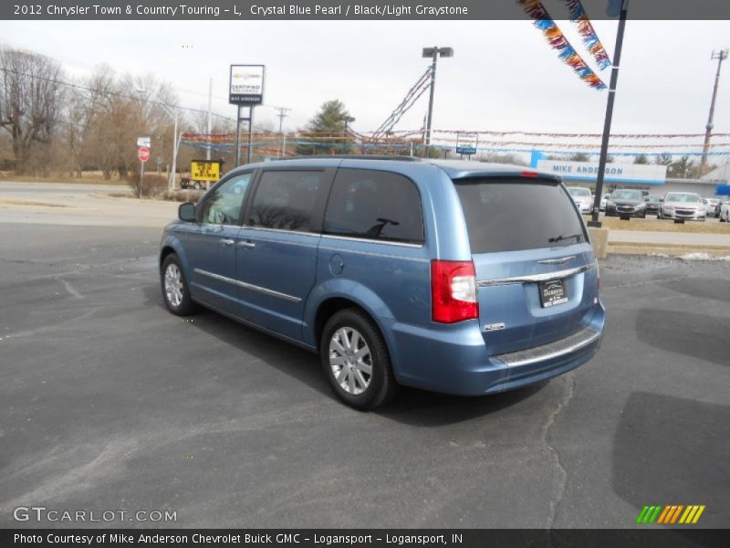 Crystal Blue Pearl / Black/Light Graystone 2012 Chrysler Town & Country Touring - L
