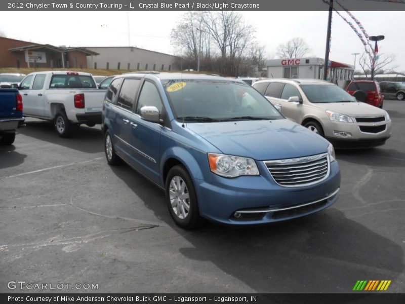 Crystal Blue Pearl / Black/Light Graystone 2012 Chrysler Town & Country Touring - L