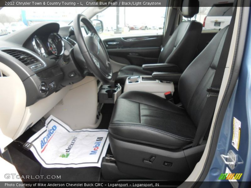 Crystal Blue Pearl / Black/Light Graystone 2012 Chrysler Town & Country Touring - L