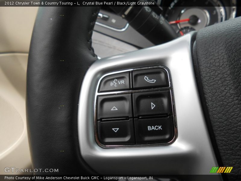 Crystal Blue Pearl / Black/Light Graystone 2012 Chrysler Town & Country Touring - L