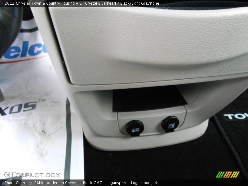 Crystal Blue Pearl / Black/Light Graystone 2012 Chrysler Town & Country Touring - L