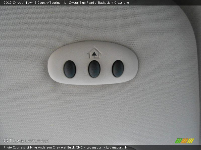 Crystal Blue Pearl / Black/Light Graystone 2012 Chrysler Town & Country Touring - L