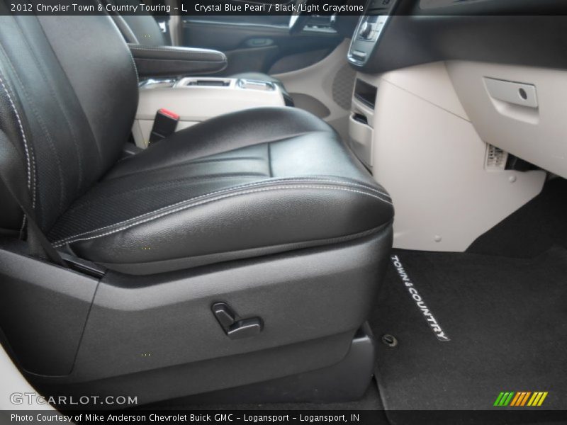 Crystal Blue Pearl / Black/Light Graystone 2012 Chrysler Town & Country Touring - L