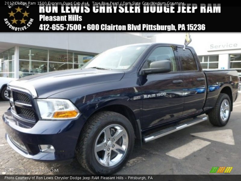 True Blue Pearl / Dark Slate Gray/Medium Graystone 2012 Dodge Ram 1500 Express Quad Cab 4x4