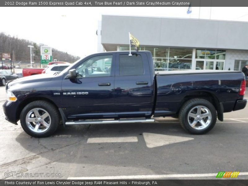 True Blue Pearl / Dark Slate Gray/Medium Graystone 2012 Dodge Ram 1500 Express Quad Cab 4x4