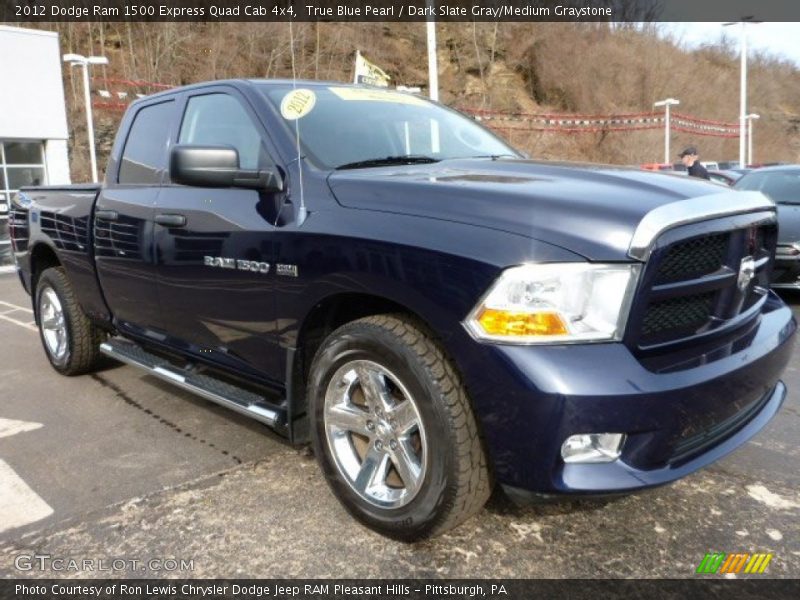 True Blue Pearl / Dark Slate Gray/Medium Graystone 2012 Dodge Ram 1500 Express Quad Cab 4x4