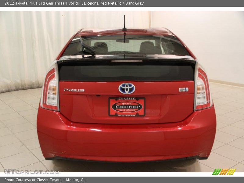 Barcelona Red Metallic / Dark Gray 2012 Toyota Prius 3rd Gen Three Hybrid