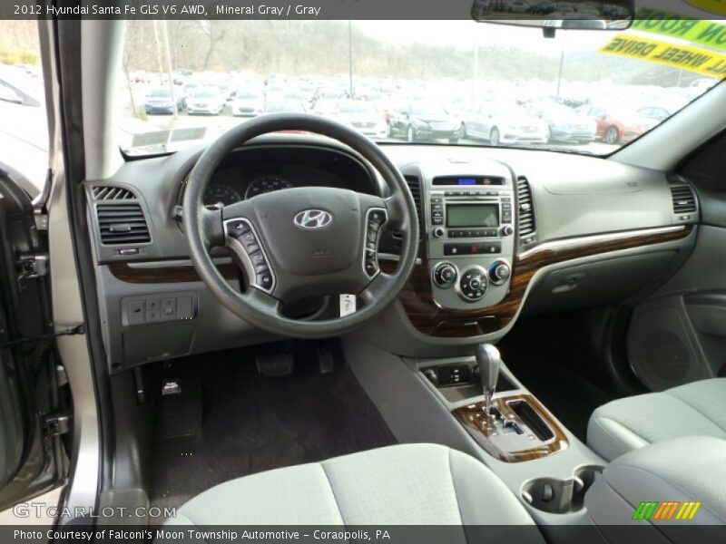 Mineral Gray / Gray 2012 Hyundai Santa Fe GLS V6 AWD
