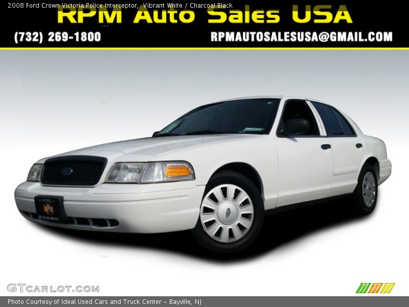Vibrant White / Charcoal Black 2008 Ford Crown Victoria Police Interceptor