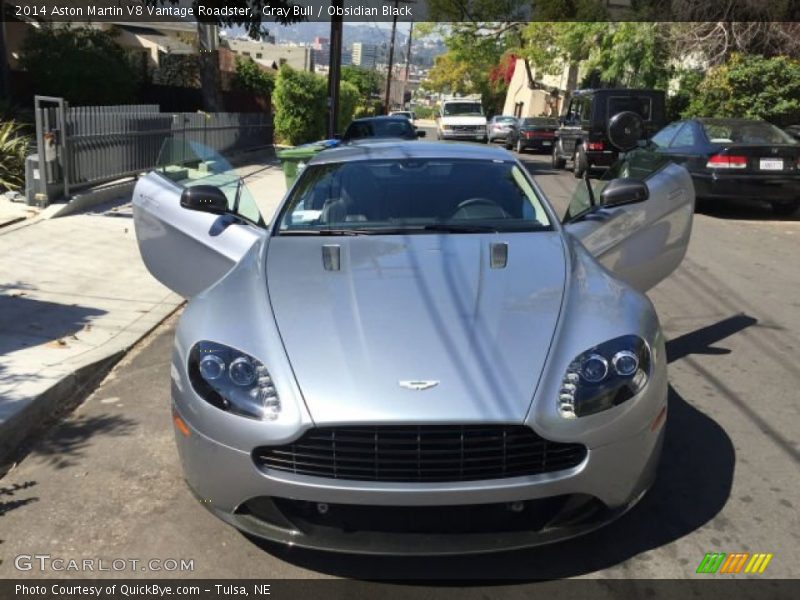 Gray Bull / Obsidian Black 2014 Aston Martin V8 Vantage Roadster