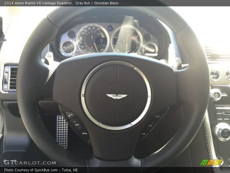 Gray Bull / Obsidian Black 2014 Aston Martin V8 Vantage Roadster