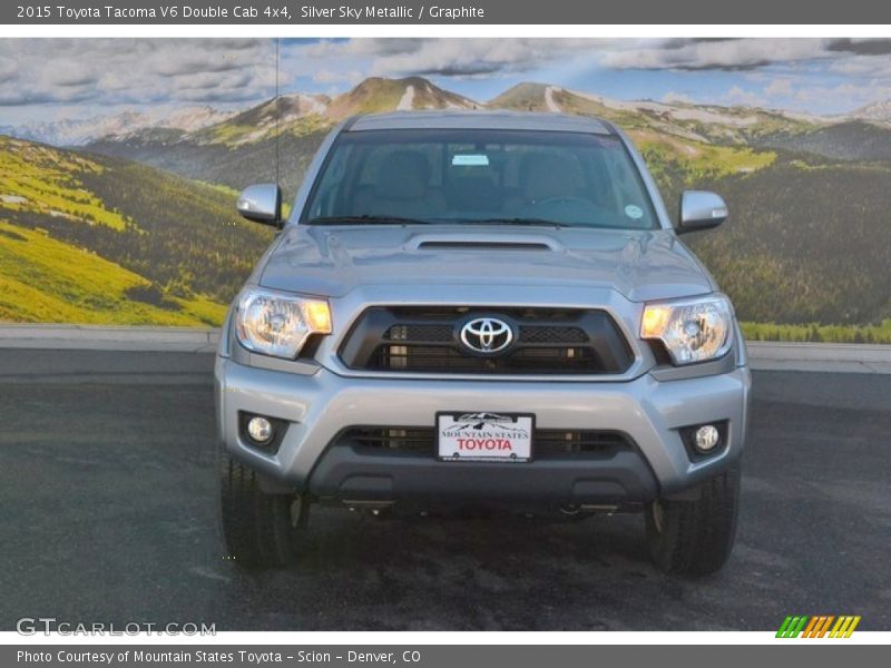 Silver Sky Metallic / Graphite 2015 Toyota Tacoma V6 Double Cab 4x4