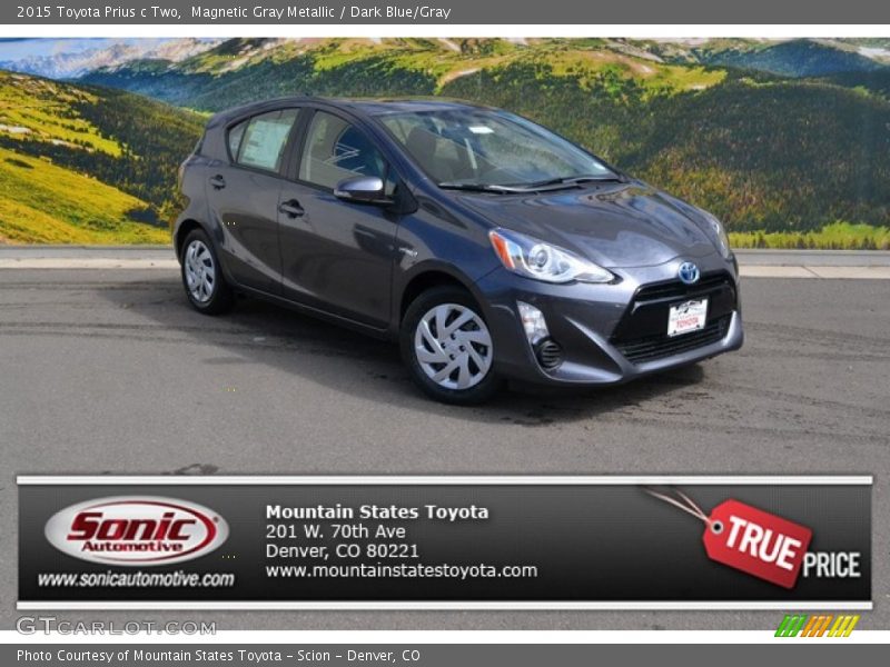 Magnetic Gray Metallic / Dark Blue/Gray 2015 Toyota Prius c Two