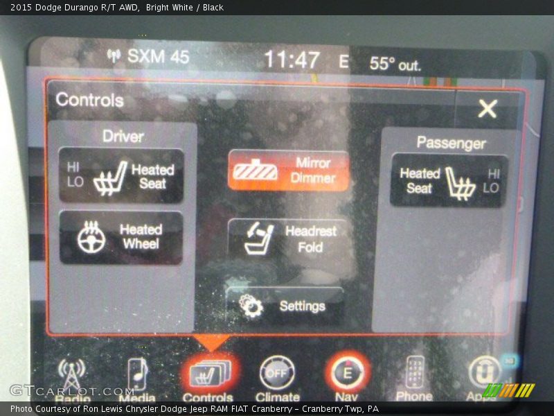 Bright White / Black 2015 Dodge Durango R/T AWD