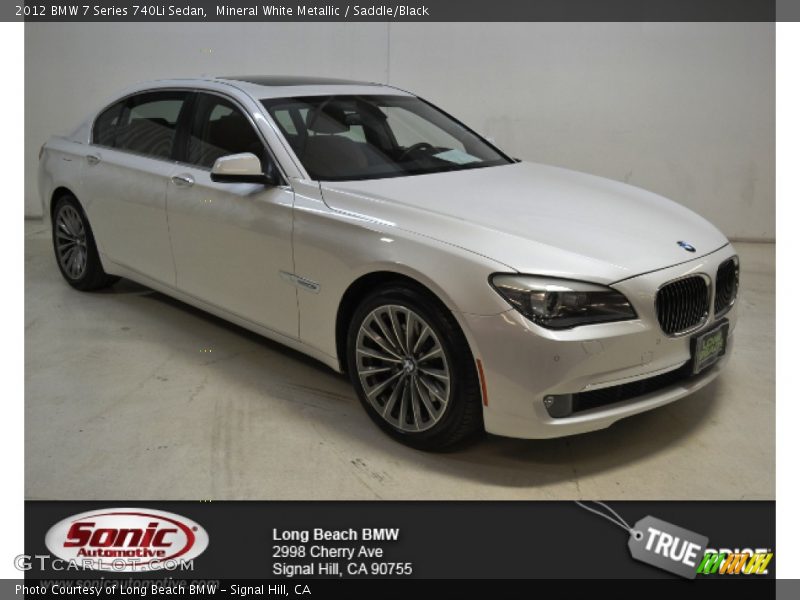 Mineral White Metallic / Saddle/Black 2012 BMW 7 Series 740Li Sedan