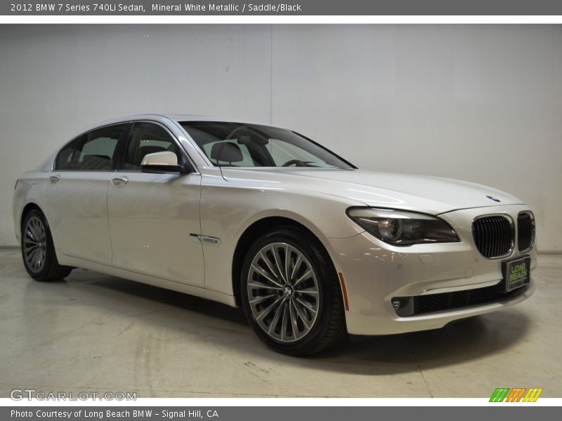 Mineral White Metallic / Saddle/Black 2012 BMW 7 Series 740Li Sedan