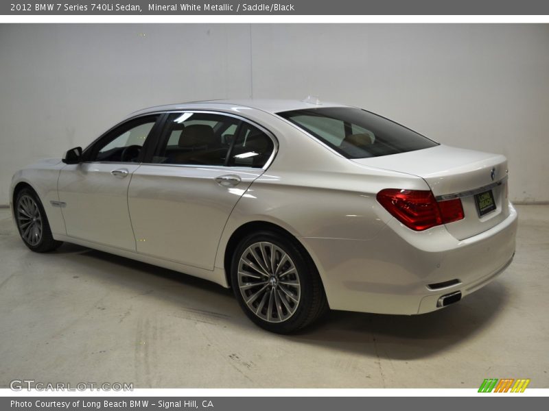 Mineral White Metallic / Saddle/Black 2012 BMW 7 Series 740Li Sedan