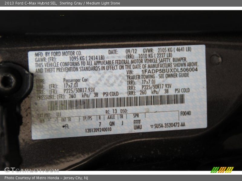 Sterling Gray / Medium Light Stone 2013 Ford C-Max Hybrid SEL